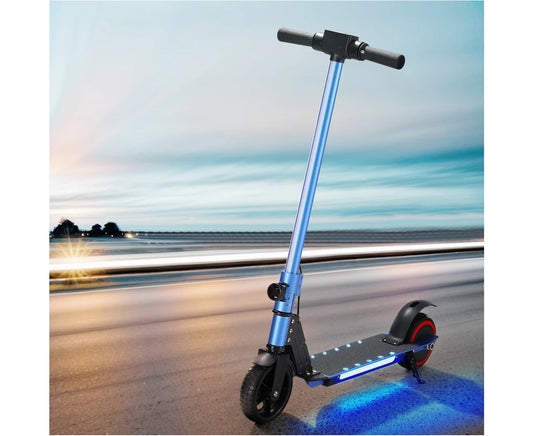 Electric Scooter 130W 16KM/H LED Light Folding Portable Riding Commuter Blue