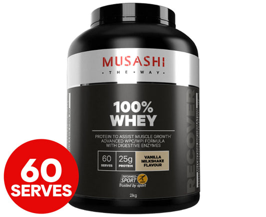 100% Whey Protein Powder Vanilla Milkshake 2Kg